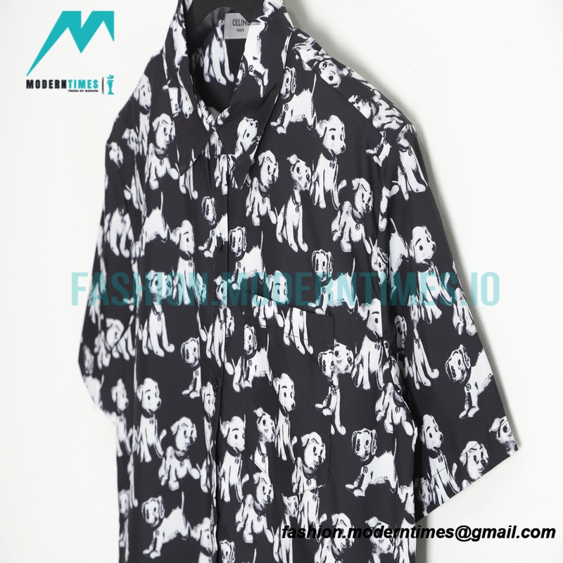 Celine - 22ss Ski Limited Puppy Shirt Short Sleeve Celine - 22ss Ski Limited Puppy Shirt Short Sleeve